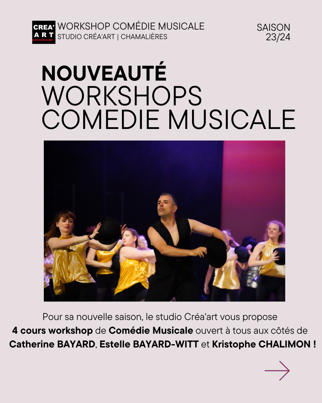 Flyers workshop comédie musicale CREA'ART