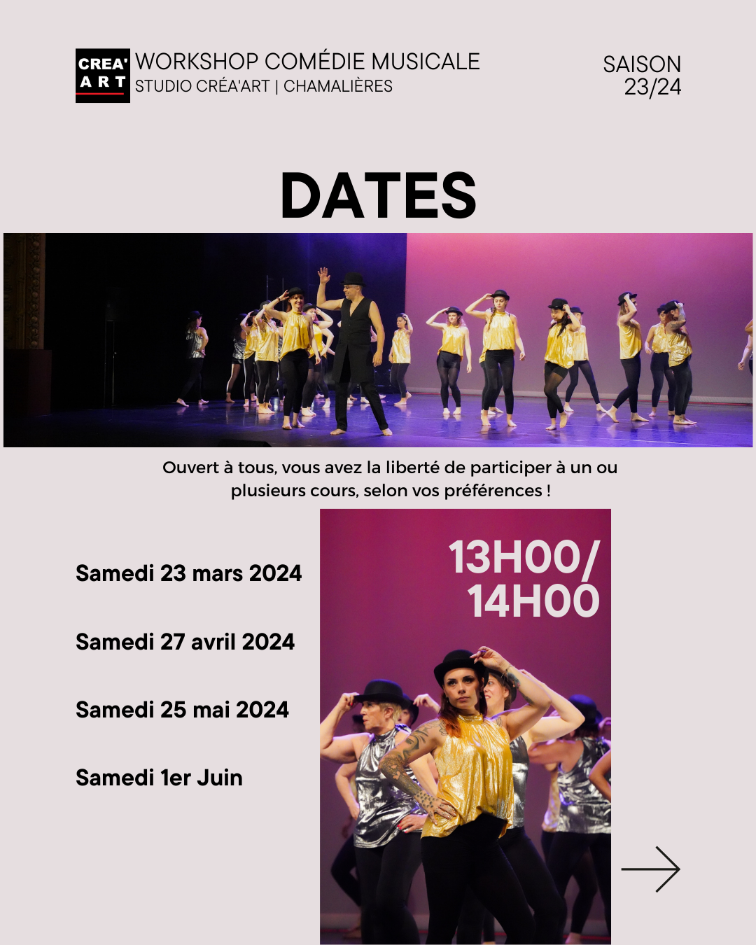 Flyers workshop comédie musicale CREA'ART Flyers workshop comédie musicale CREA'ART