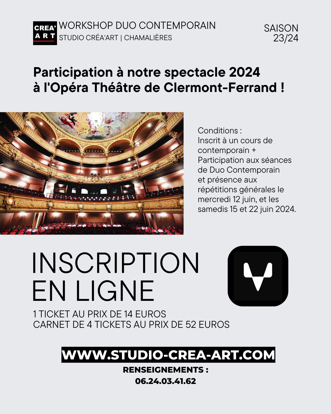 Flyers workshop comédie musicale CREA'ART