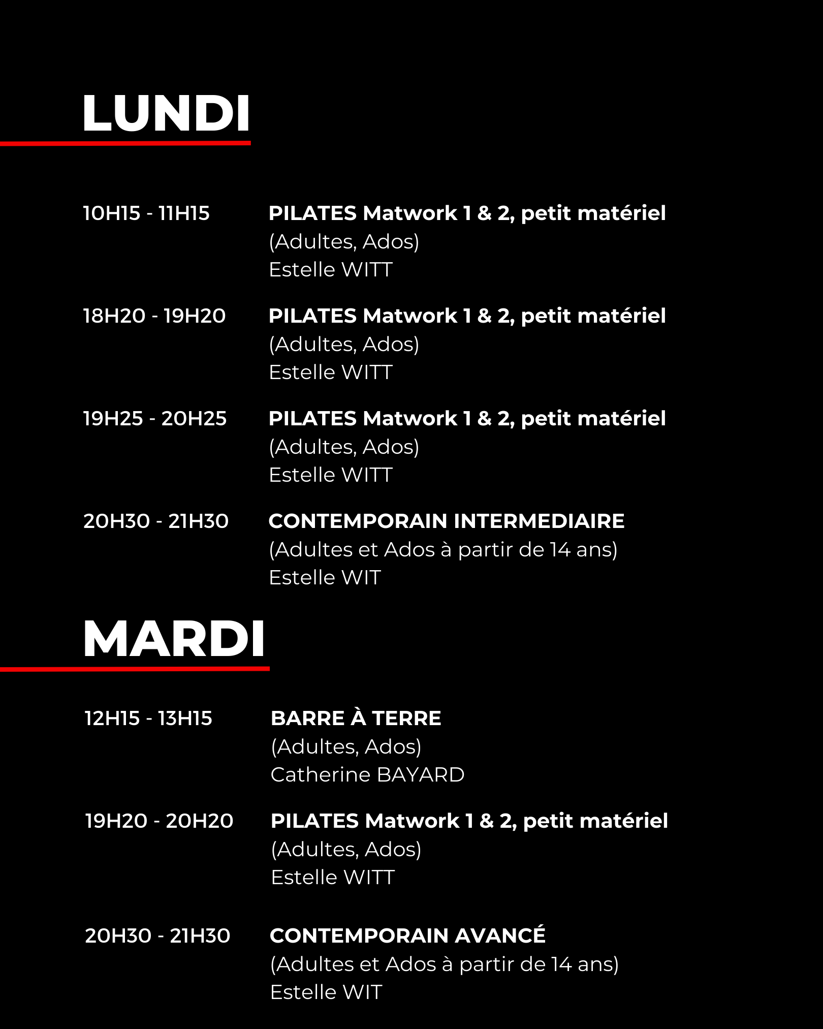 Planning_lundi_mardi_crea'art planning lundi de l'école de danse